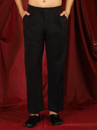 Luxe Men's Japanese Ethnic Motifs Heavy Embroidered with Sequin Work Kurta with Trouser Set - Black