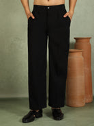 Luxe Men's Japanese Geometric Embroidered with Sequins & Zip Closure Kurta with Trouser Set - Black