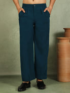 Luxe Men's Japanese Geometric Embroidered with Sequins & Zip Closure Kurta with Trouser Set - Blue