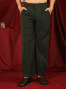 Luxe Men's Japanese Geometric Embroidered with Sequins & Zip Closure Kurta with Trouser Set - Mehndi