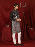Luxe Men's Cotton Silk Fabric Ethnic Motifs Geometric Embroidered Kurta - Mauve